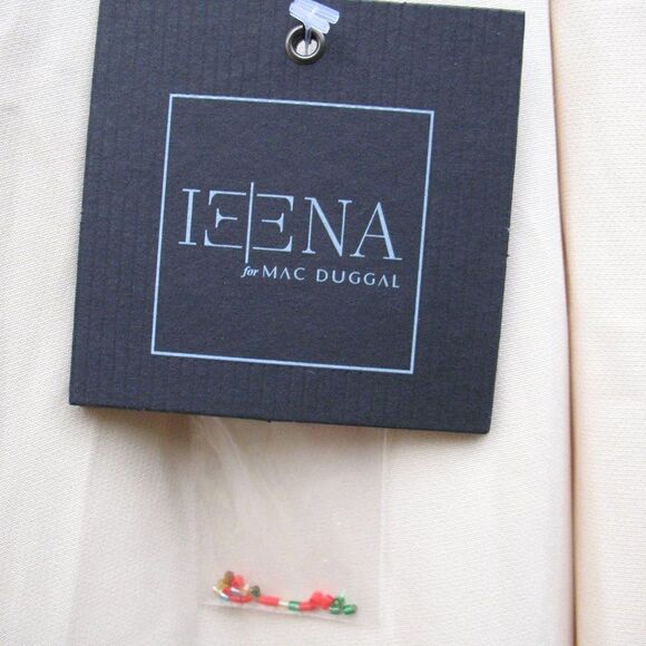 Mac Duggal 26540 Ieena Beaded Cap Sleeve V Neck A Line Gown Dress Cream Size 4 - Picture 14 of 16